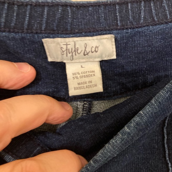 Style & Co Stretch Pants Stretch Jeans. Blue Jeans Jeggings Dungarees Size Large - Picture 3 of 4